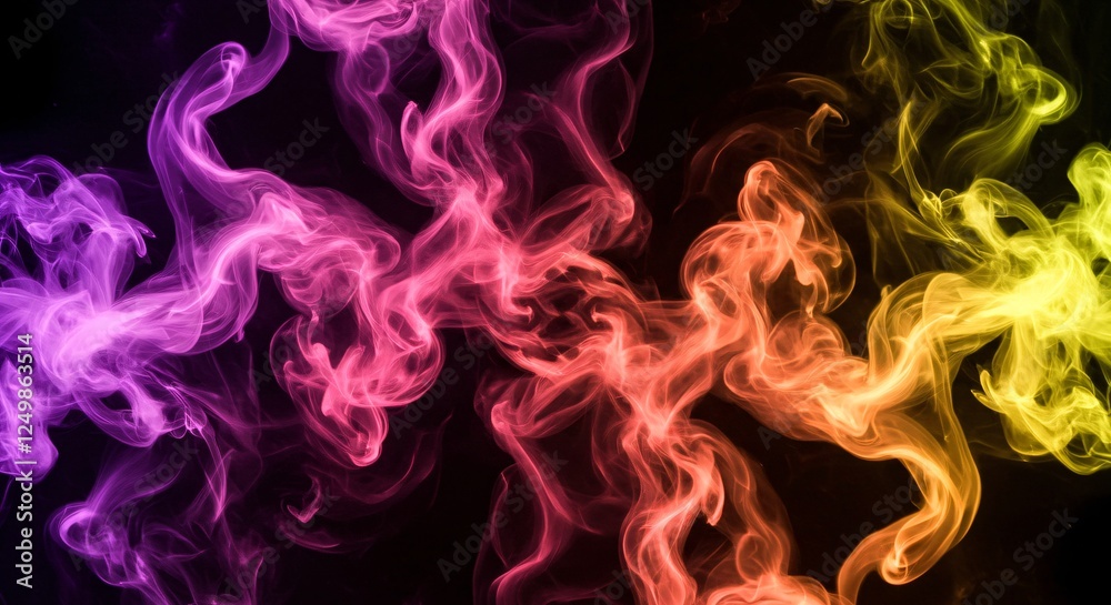 Obraz premium Dynamic smoke effects in a variety of colors and swirling patterns