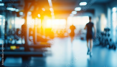 Wallpaper Mural Blurry Gym Interior:  A Sunlit Fitness Center Torontodigital.ca