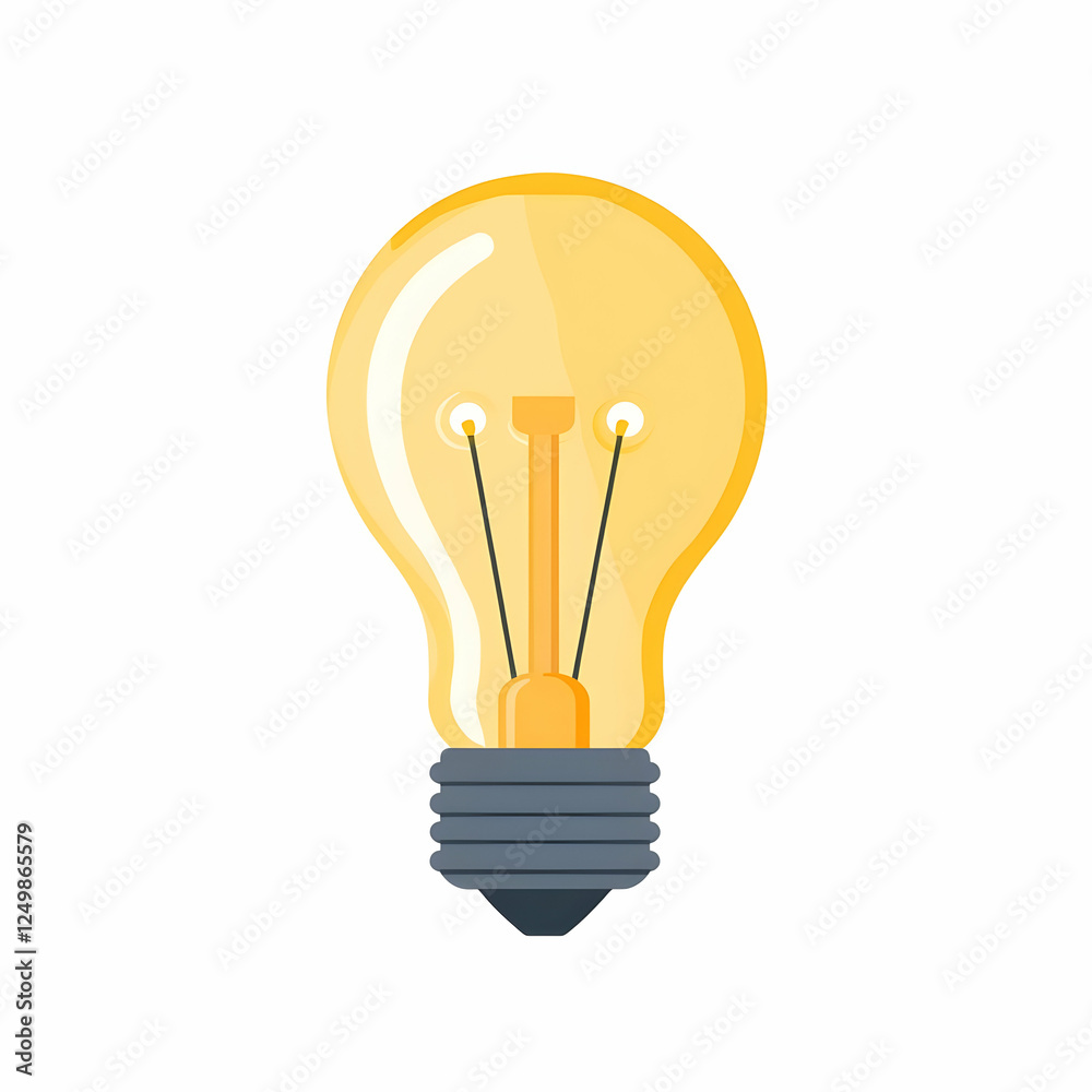 Glowing lightbulb idea concept, white background Glowing lightbulb idea concept, white background