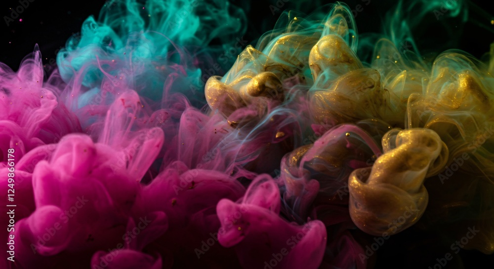 Obraz premium Dynamic smoke effects in a variety of colors and swirling patterns