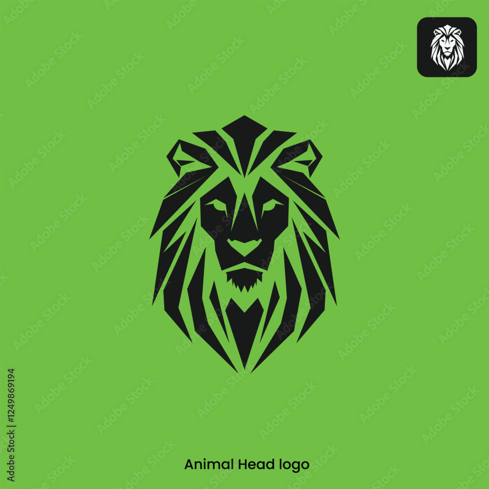 vector-logo design with a lion's head using straight lines and minimal curves, an animal logo suitable for brands, web, adventure and sports logos vector-logo design with a lion's head using straight lines and minimal curves, an animal logo suitable for brands, web, adventure and sports logos