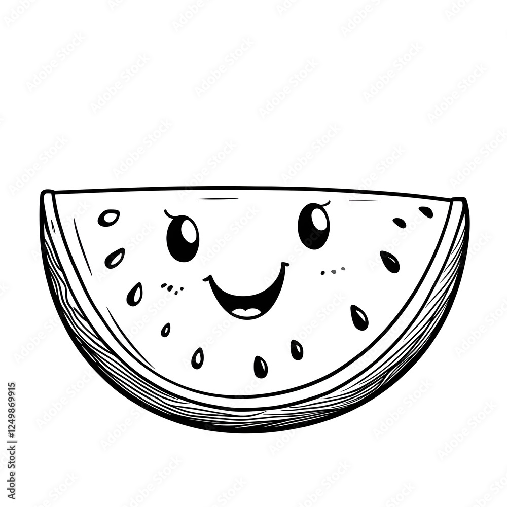 Watermelon Slice with Adorable Smile for Kids Watermelon Slice with Adorable Smile for Kids