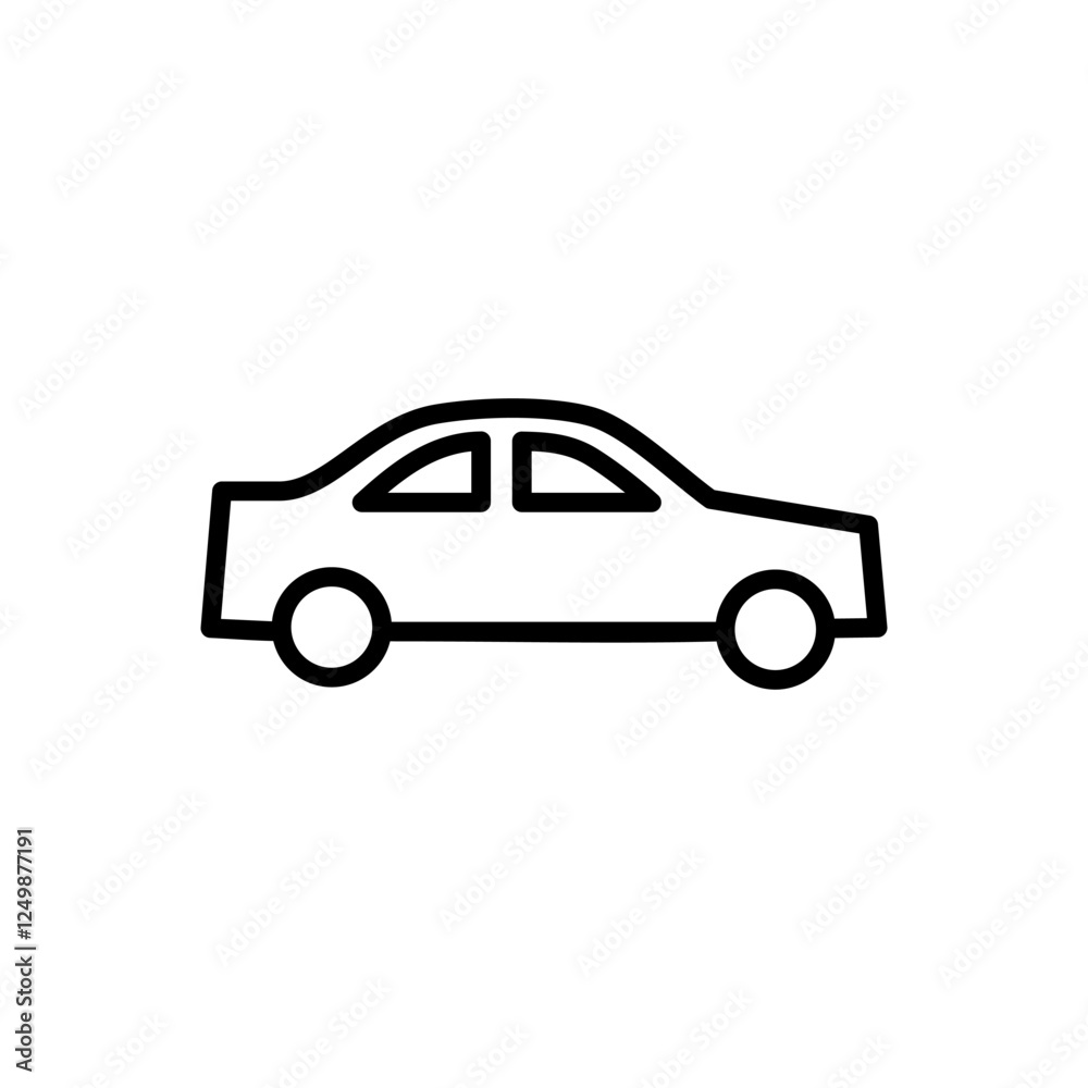 Naklejka premium Car icon vector. car sign and symbol. small sedan