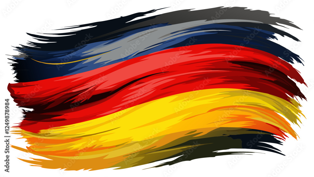 Fototapeta premium Germany flag in abstract brush stroke style as vector graphic isolated