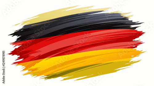 Germany flag in abstract brush stroke style as vector graphic isolated
