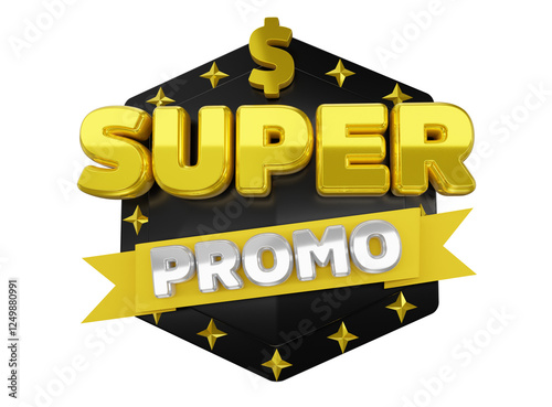 3D Badge Super Promo – High-Quality PNG


