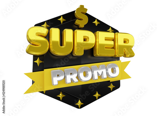 3D Badge Super Promo – High-Quality PNG

