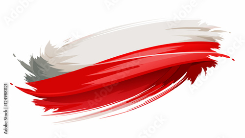 Poland flag in abstract brush stroke style as vector graphic isolated