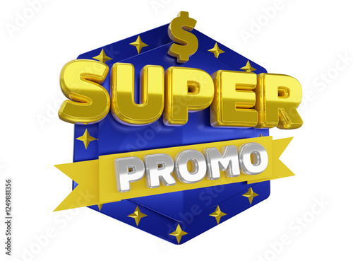 3D Badge Super Promo – High-Quality PNG

