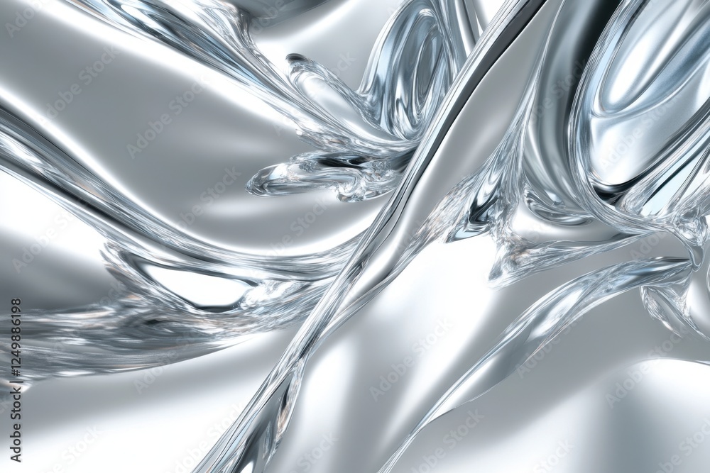 Abstract silver liquid flowing and swirling with reflection of light Abstract silver liquid flowing and swirling with reflection of light