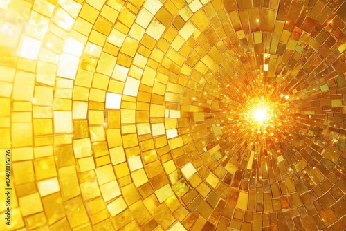 Abstract representation of a radiant golden mosaic pattern background
