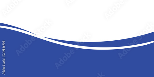 Vector blue line background curve element with white space for text and message design, overlapping layers, vector
