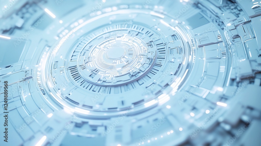 Abstract futuristic technology background with glowing circular pattern and detailed mechanical elements. Abstract futuristic technology background with glowing circular pattern and detailed mechanical elements.