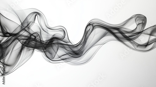 Abstract Black Smoke Wave Design Art