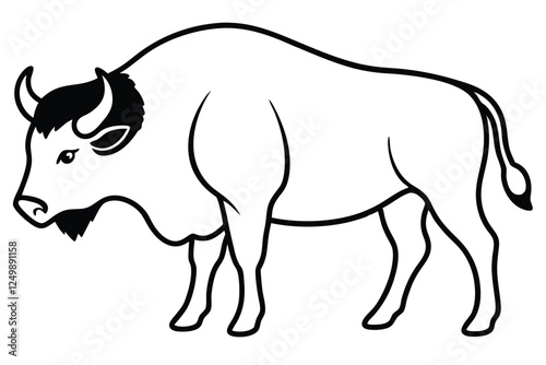 Buffalo vector art illustration