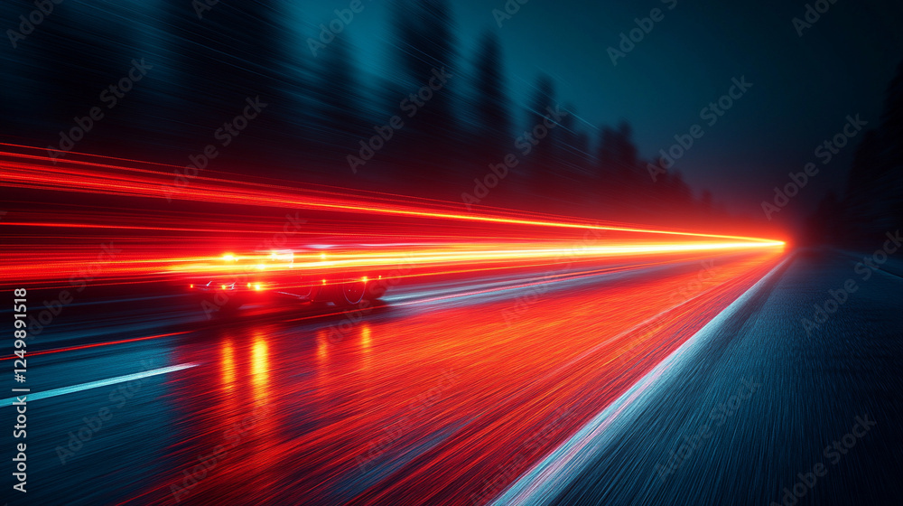 A dynamic red light streaks across a black background, symbolizing speed and technological advancement. This motion blur captures the essence of rapid movement, chaos, and futuristic energy.
A dynamic red light streaks across a black background, symbolizing speed and technological advancement. This motion blur captures the essence of rapid movement, chaos, and futuristic energy.