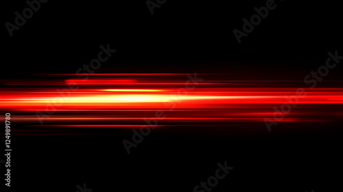 A dynamic red light streaks across a black background, symbolizing speed and technological advancement. This motion blur captures the essence of rapid movement, chaos, and futuristic energy.

