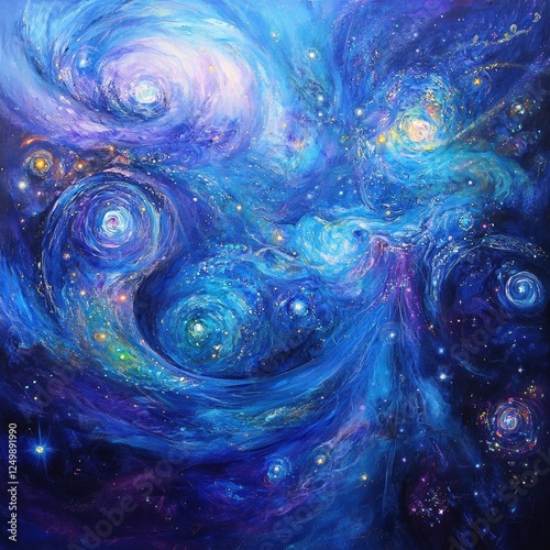 Celestial Swirls A Cosmic Dance Of Nebulae And Stars