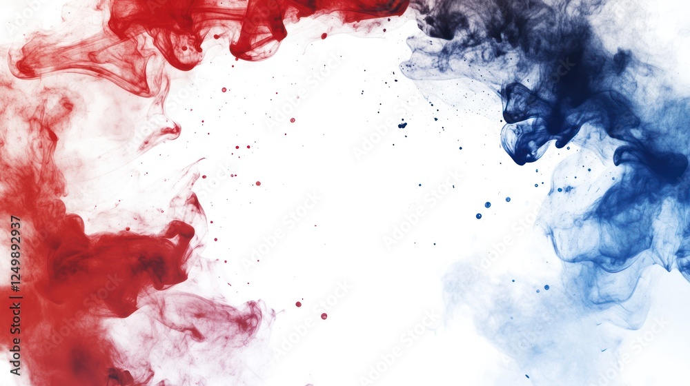 Obraz premium Abstract Red and Blue Ink Swirls