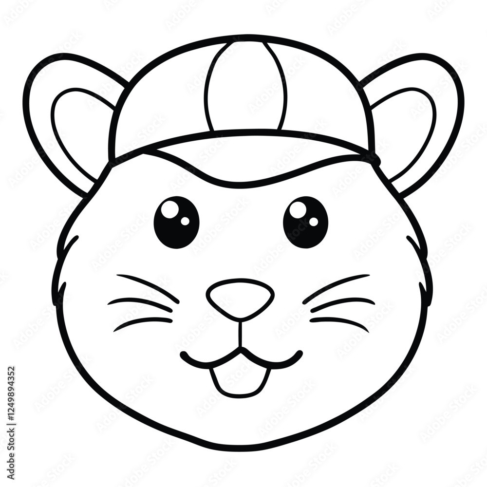 Cute hamster head vector art illustration Cute hamster head vector art illustration