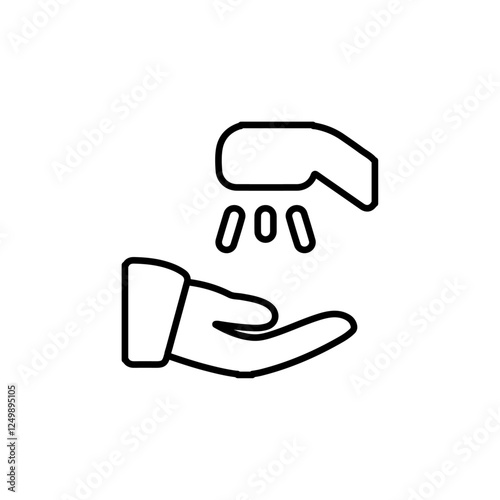 hand wash icon thin line outline sign