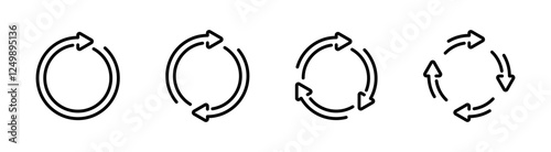 Circular arrows. Refresh, reload, reuse, rotate design elements. Circle arrows. Arrows rotating