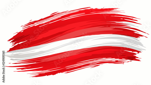 austria flag in abstract brush stroke style as vector graphic isolated