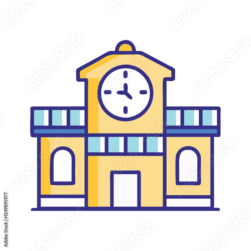 School building education illustration