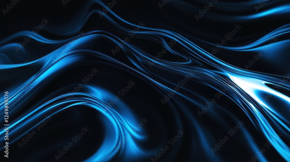 Obraz premium Abstract Blue Swirling Waves