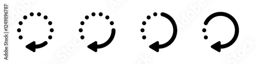 Circle arrows. Vector set of circle arrows.  Rotation arrow, refresh, reload, load, circular arrow icons