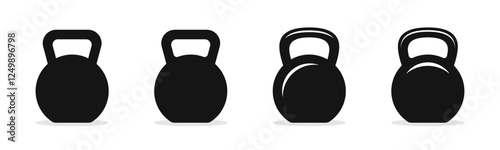 Kettlebell icons. Weight icons. Set of different kettlebells. Kettlebell vector illustration. Fitness kettlebell. Vector weight