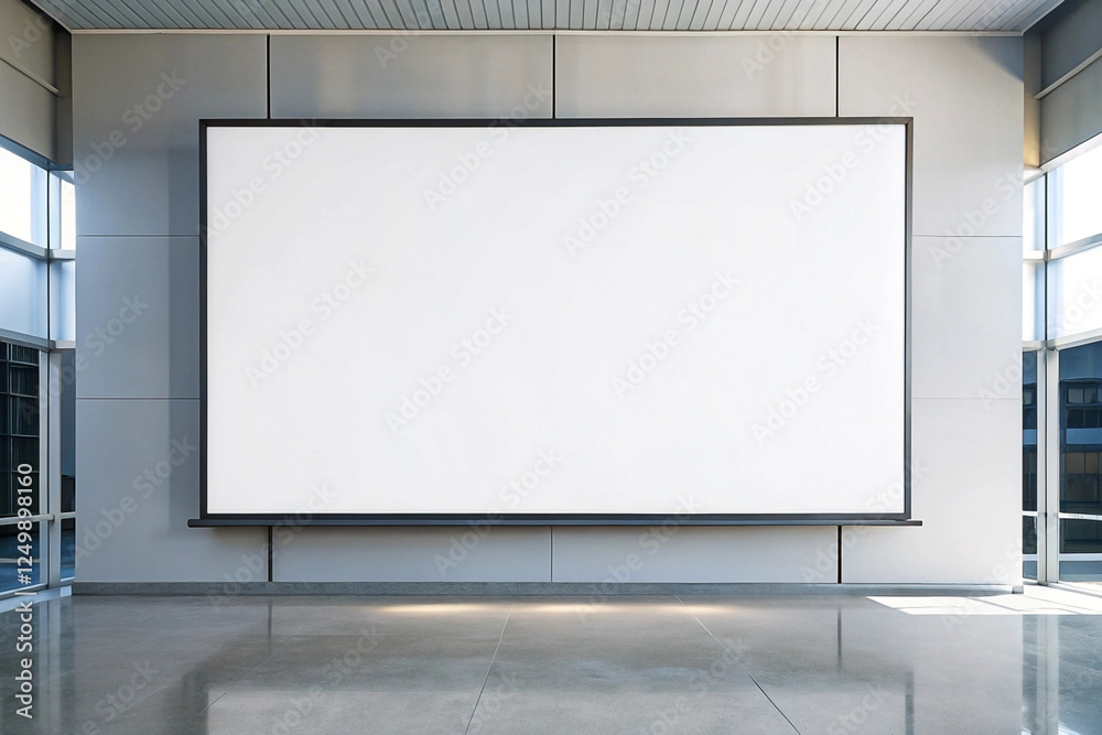 Empty large blank billboard in modern office space Empty large blank billboard in modern office space