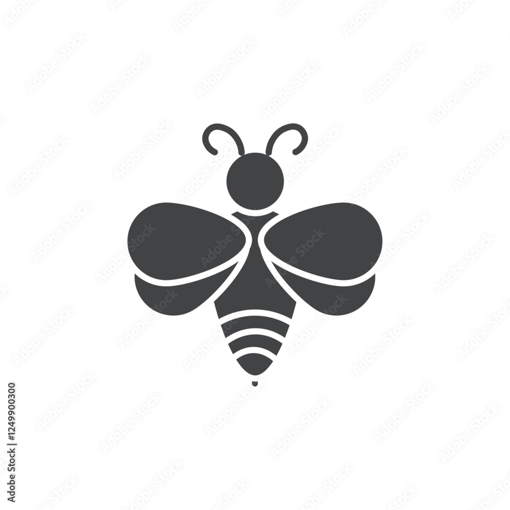 Fototapeta premium honey bee icon simple thin line vector