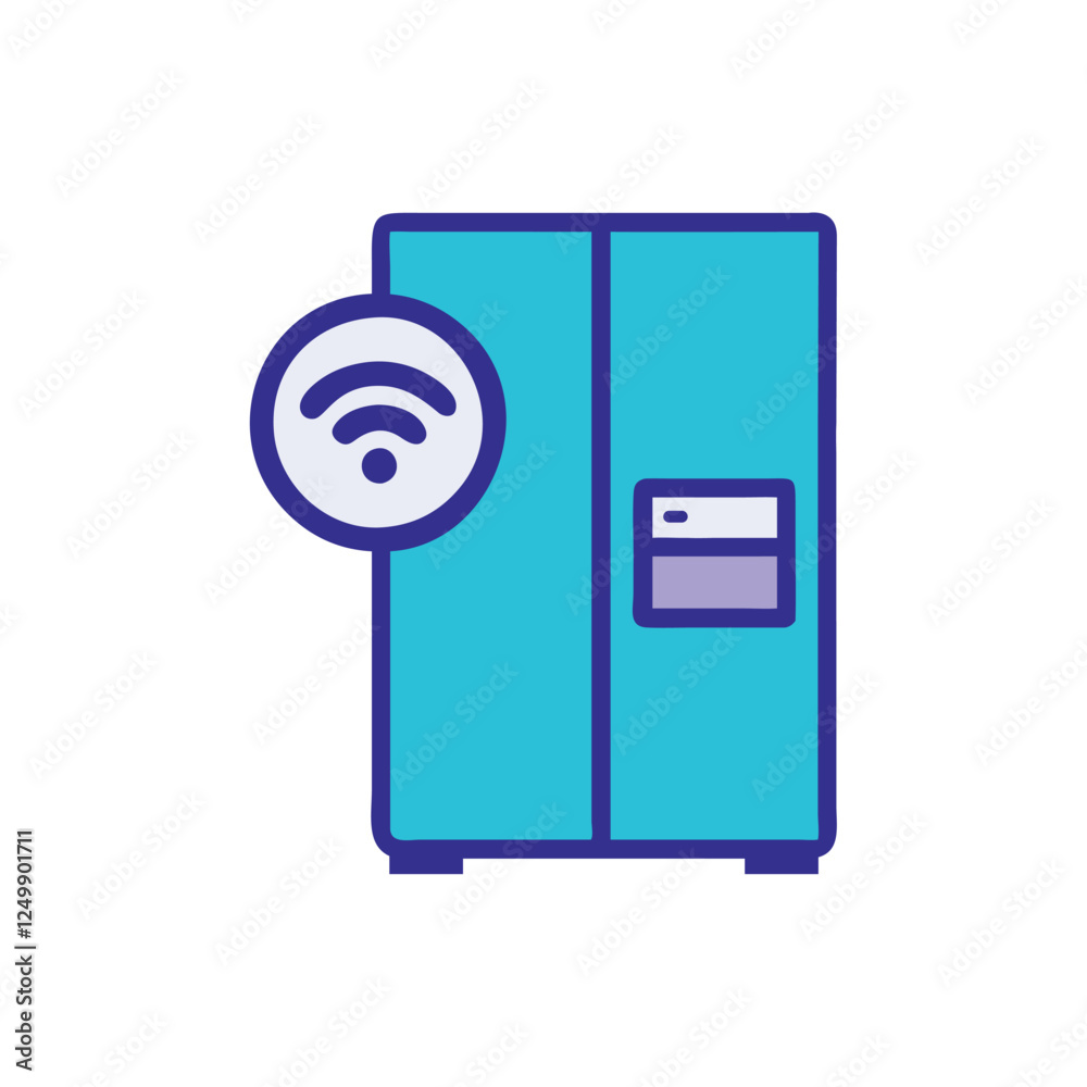 Smart refrigerator home automation illustration Smart refrigerator home automation illustration