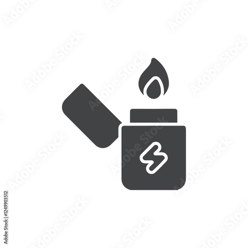 lighter icon vector symbol black and white