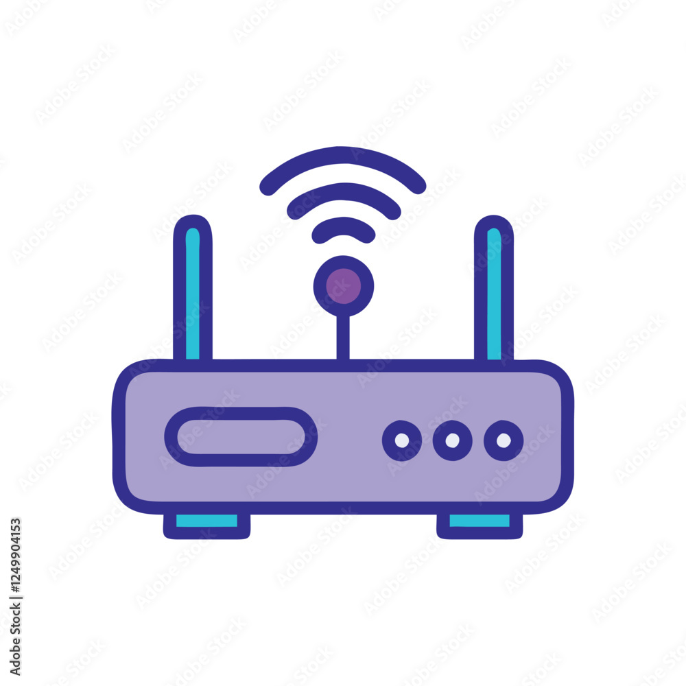 Smart wifi router home automation illustration Smart wifi router home automation illustration