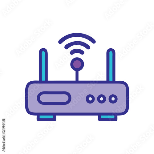 Smart wifi router home automation illustration