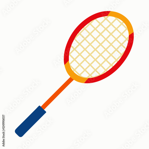 Badminton racket vector on white background.