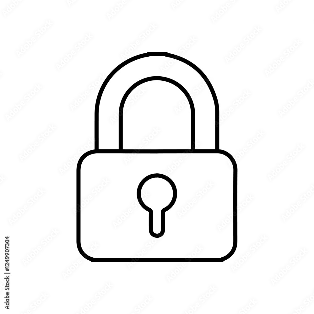 lock icon symbol in black white isolated lock icon symbol in black white isolated