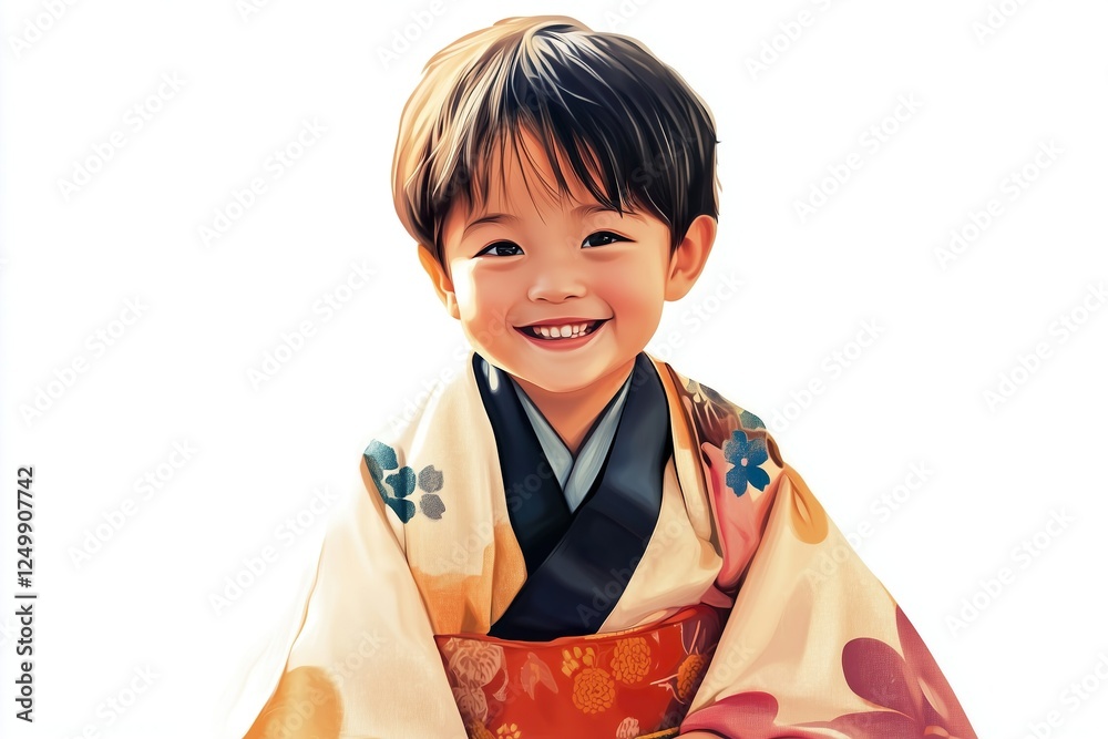 Happy child in traditional clothing during celebration Happy child in traditional clothing during celebration
