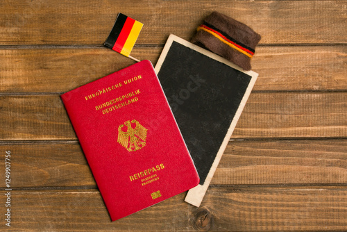 germany passport and germany flag