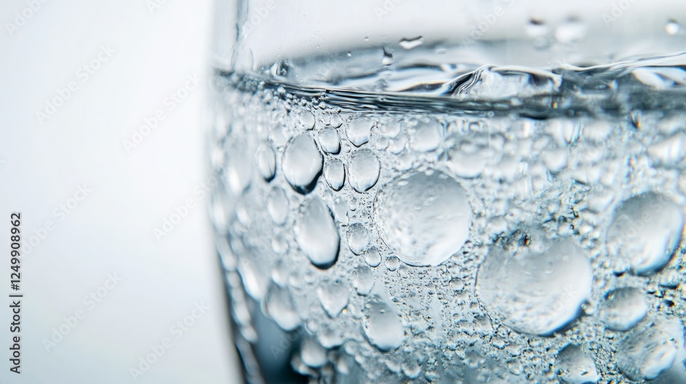 Close-up of water droplets on a glass. Crystal clear and refreshing. Close-up of water droplets on a glass. Crystal clear and refreshing.