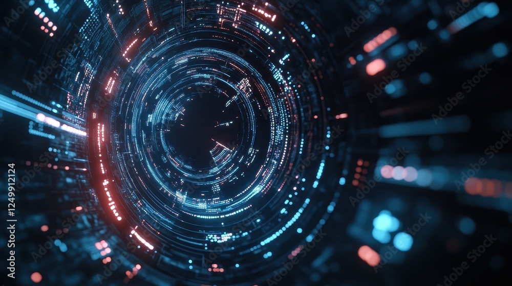 A digital hologram of virus, The futuristic dark background. A digital hologram of virus, The futuristic dark background.