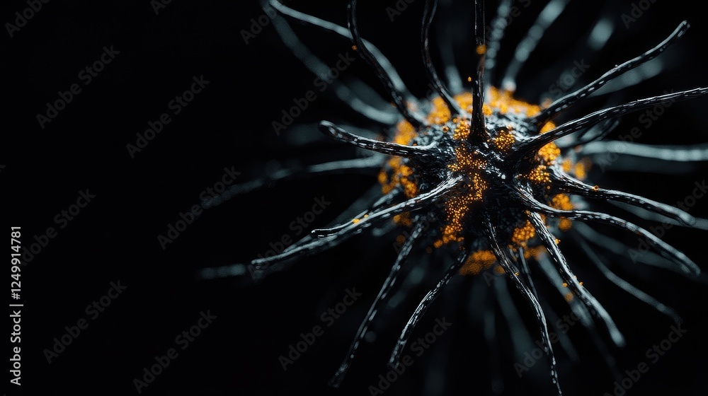 Obraz premium A virus on dark background.