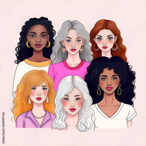 Young women, girls, flowers International Women's Day (IWD) is celebrated on March 8