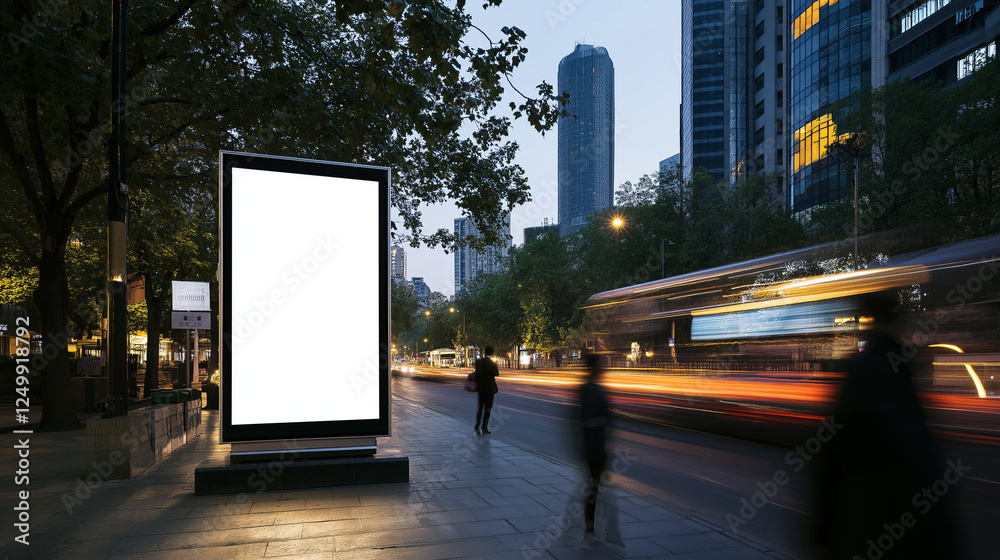 Marketing billboard on the road , ,Blank Exterior Sign . Design Template. mockup style , blank white vertical digital billboard poster , bus station Marketing billboard on the road , ,Blank Exterior Sign . Design Template. mockup style , blank white vertical digital billboard poster , bus station