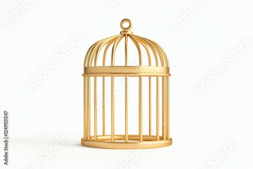 Gold cage with a golden top and bars