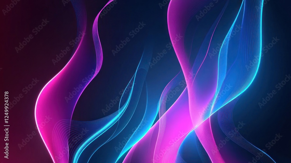 Naklejka premium Abstract Neon Waves