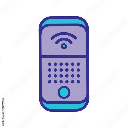 Smart intercom system home automation illustration