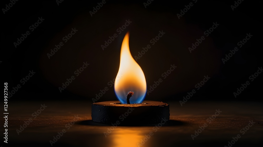 A single flame flickering in the dark, creating a minimalistic background A single flame flickering in the dark, creating a minimalistic background